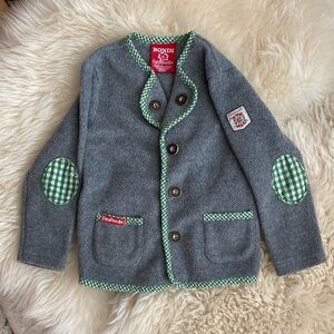 Bondi Gipfelkraxler Edelweiss Kids Gray Jacket with Green Accents size 92 (2T)